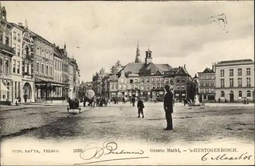 Ak ’s Hertogenbosch Nordbrabant Niederlande, Groote Markt