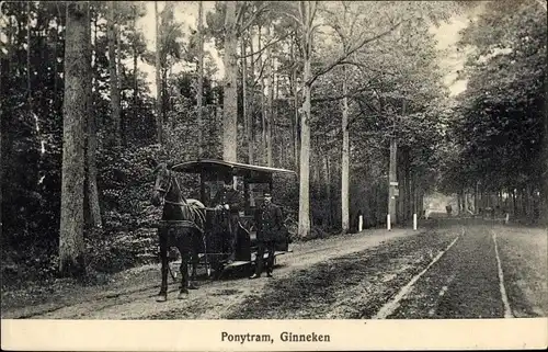 Ak Ginneken en Bavel Nordbrabant, Ponytram, Pferdestraßenbahn