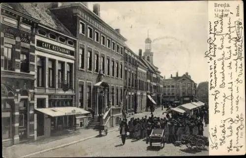 Ak Breda Nordbrabant Niederlande, Groote Markt