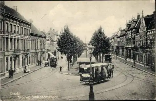 Ak Breda Nordbrabant Niederlande, Nieuwe Ginnekenstraat, Pferdestraßenbahn