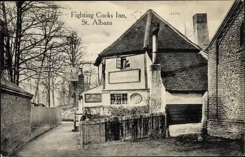 Ak St Albans Hertfordshire England, The Fighting Cocks Inn