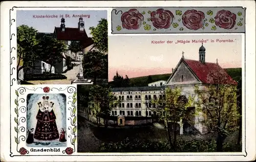 Ak Poręba Poremba Schlesien, Kloster der Mägde Mariens, Klosterkirche in St. Annaberg, Gnadenbild