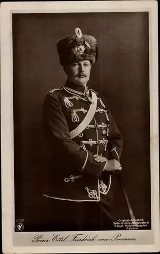 Ak Eitel Friedrich Prinz von Preußen, Husarenuniform, Portrait