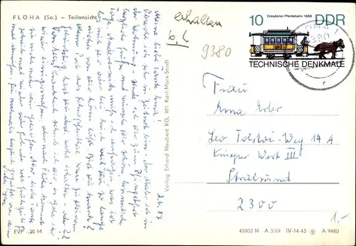 Ak Flöha in Sachsen, Teilansicht