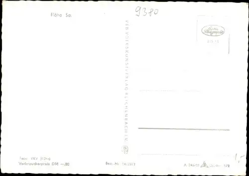 Ak Flöha in Sachsen, Blick über die Stadt