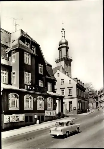 Ak Thum im Erzgebirge Sachsen, Markt mit Ratskeller und Kirche, Trabant