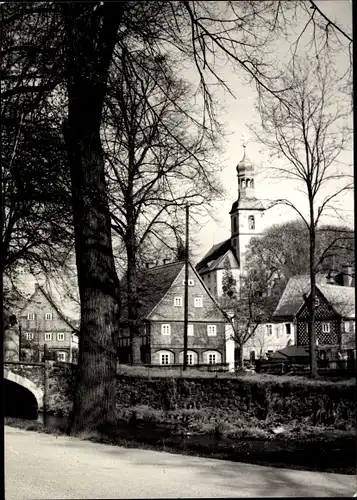 Ak Großschönau in der Oberlausitz Sachsen, Ortsansicht mit Kirche