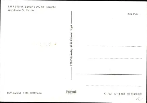 Ak Ehrenfriedersdorf im Erzgebirge, Wehrkirche St. Nicklas