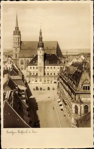 Ak Bautzen der Lausitz, Rathaus und Dom