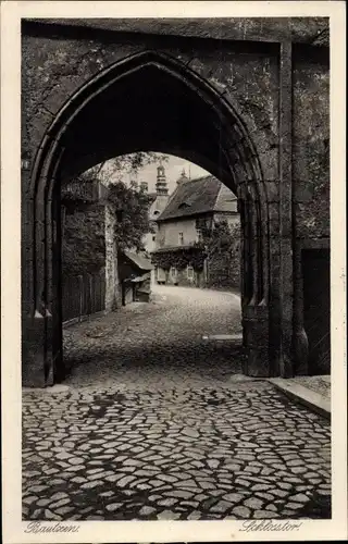 Ak Bautzen in der Oberlausitz, Schlosstor