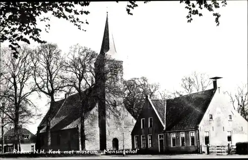 Ak Roden Drenthe Niederlande, N. H. Kerk met museum "Mensingehof"