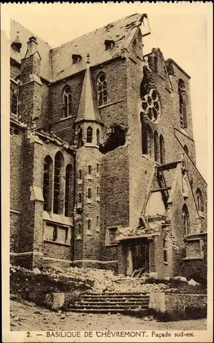 Ak Chèvremont Chaudfontaine Wallonien Lüttich, Basilique, Facade sud-est, Ruine