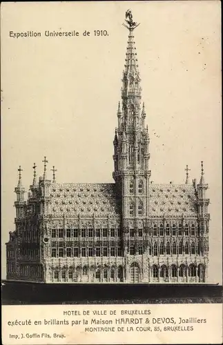 Ak Bruxelles Brüssel, Exposition Universelle de 1910, Hotel de Ville