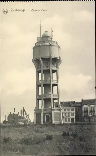 Ak Zeebrugge Westflandern, Watertoren, Wasserturm