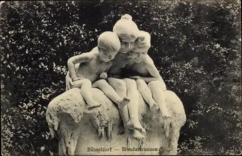 Ak Düsseldorf am Rhein, Blondatbrunnen