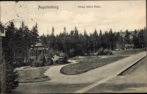 Ak Augustusburg im Erzgebirge, König Albert Platz