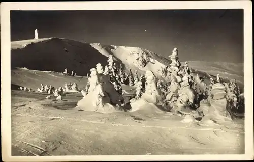 Ak Feldberg im Schwarzwald, Seebuck, Morgensonne, Winteransicht