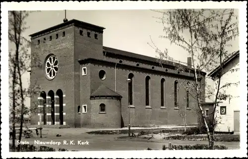 Ak Stein Limburg Niederlande, Nieuwdorp R.K. Kerk