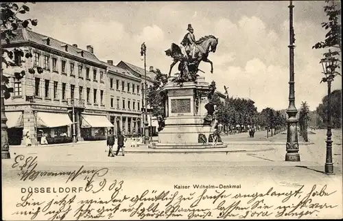 Ak Düsseldorf am Rhein, Kaiser Wilhelm-Denkmal