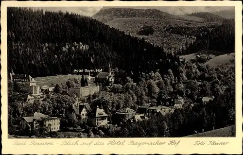 Ak Duszniki Zdrój Bad Reinerz Schlesien, Panorama mit Hotel Bayerischer Hof