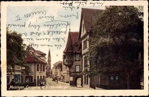 Ak Meiningen in Thüringen, Georgstraße mit Henneberger Haus
