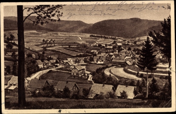 Ak Albrechts Suhl in Thüringen, Panorama vom Aschenhof Ferienheim Nr
