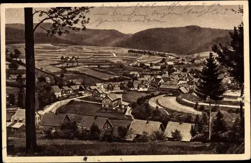 Ak Albrechts Suhl in Thüringen, Panorama vom Aschenhof Ferienheim