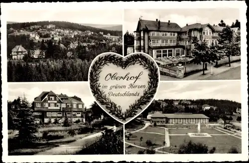 Ak Oberhof im Thüringer Wald, Panorama, Gebäude, Park, Springbrunnen