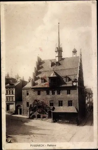 Ak Pößneck im Saale Orla Kreis Thüringen, Rathaus