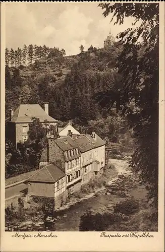 Ak Monschau Montjoie in der Eifel, Rurpartie mit Kapellchen