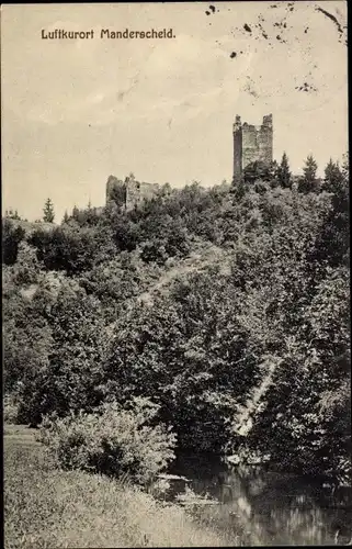 Ak Manderscheid in der Eifel, Burgruine