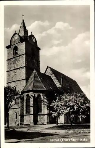 Ak Themar Thüringen, Partie an der Stadtkirche, Kinder