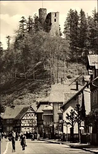 Ak Steinbach Hallenberg im Thüringer Wald, Blick zur Hallenburg