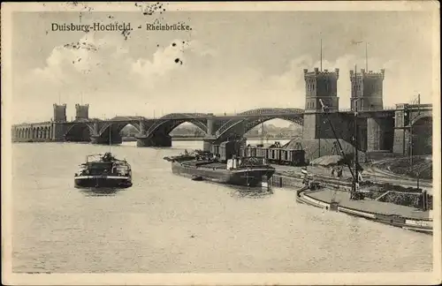 Ak Hochfeld Duisburg im Ruhrgebiet, Rheinbrücke