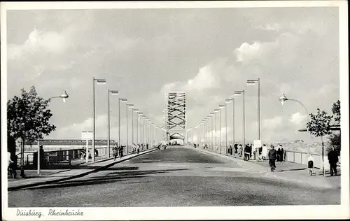 Ak Duisburg im Ruhrgebiet, Rheinbrücke