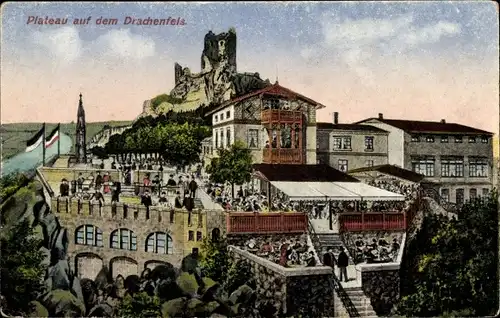 Ak Königswinter am Rhein, Drachenfels, Plateau