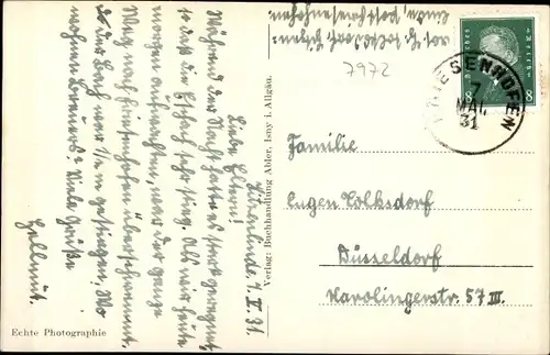 Ak Isny im Allgäu, Ortsansicht