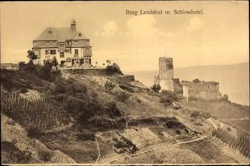 Ak Bernkastel Kues an der Mosel, Burg Landshut mit Schlosshotel