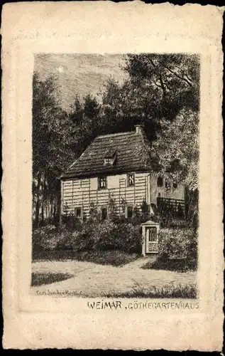 Künstler Ak Weimar in Thüringen, Goethes Gartenhaus
