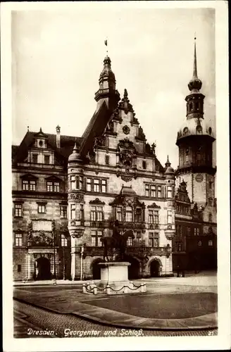 Ak Dresden Altstadt, Georgentor und Schloss