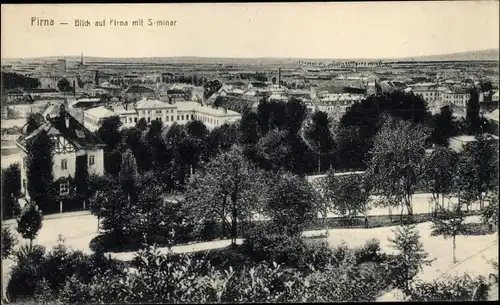 Ak Pirna an der Elbe, Stadtpanorama mit Seminar