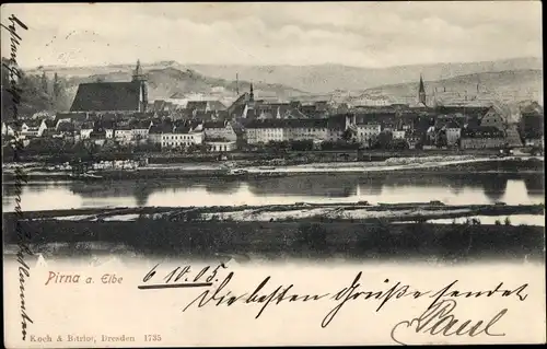 Ak Pirna an der Elbe, Gesamtansicht