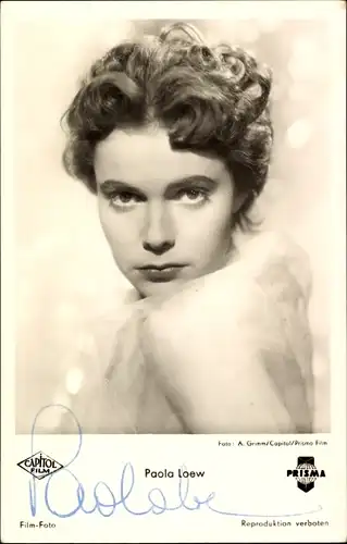 Ak Schauspielerin Paola Loew, Autogramm, Portrait