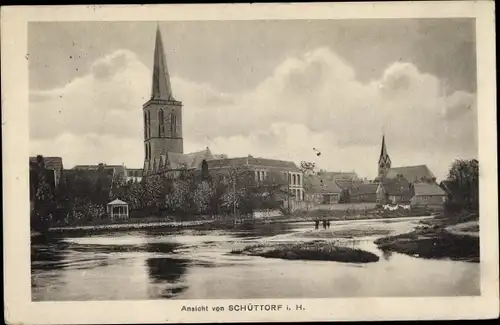 Ak Schüttorf in der Grafschaft Bentheim, Blick auf den Ort, Kirchen