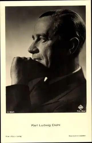 Ak Schauspieler Karl Ludwig Diehl, Portrait im Profil