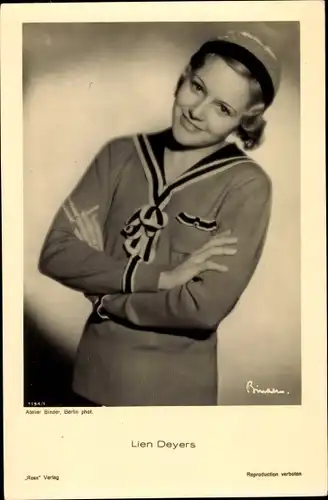 Ak Schauspielerin Lien Deyers, Portrait, Ross Verlag 7194 1