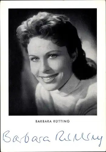 Ak Schauspielerin Barbara Rütting, Autogramm, Portrait