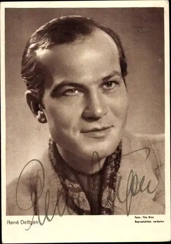 Ak Schauspieler Rene Deltgen, Portrait, Autogramm