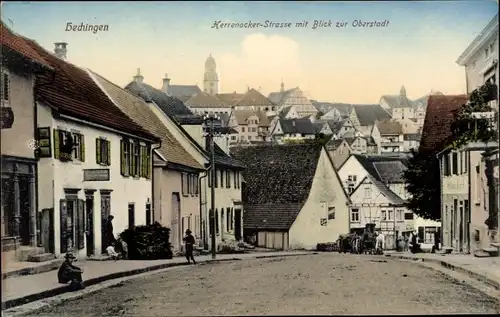 Ak Hechingen, Herrenacker Straße, Blick zur Oberstadt