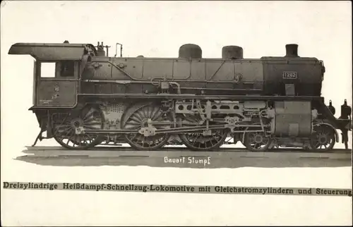 Foto Ak Deutsche Eisenbahn, Dampflokomotive Nr. 1202